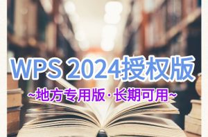 WPS2024正版授权_地方专用版，长期可用~九创网-网络项目-创业兼职副业教程九创网-网络项目-创业兼职副业教程